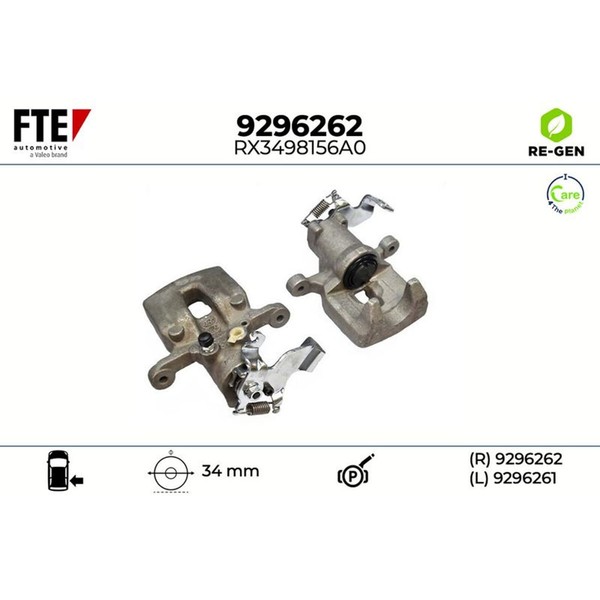 FTE Bremssattel Hinterachse Rechts Passend FüR KIA Soul | 9296262-image
