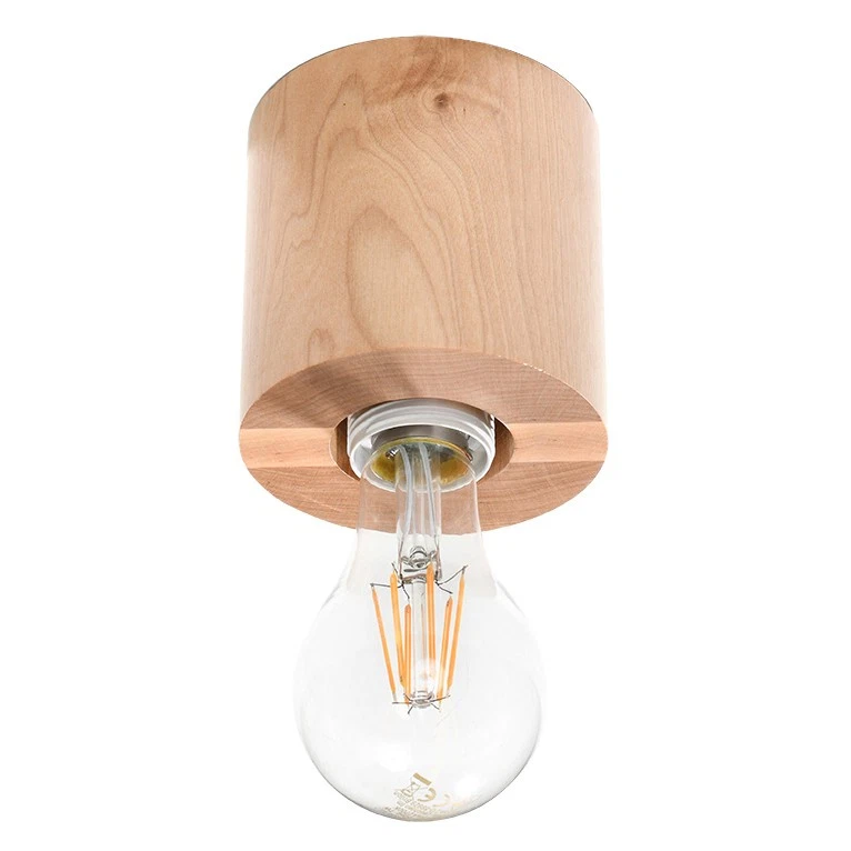 Deckenleuchte Salgado aus Holz natur 10cm E27 rund