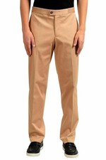 Versace Men's Light Brown Flat Front Dress Pants US 36 IT 52