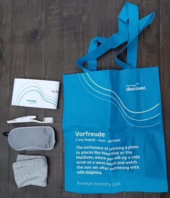 LUFTHANSA Eurowings Dicover BUSINESS CLASS ''SHOPPING BAG'' AMENITY KIT Vorfreude