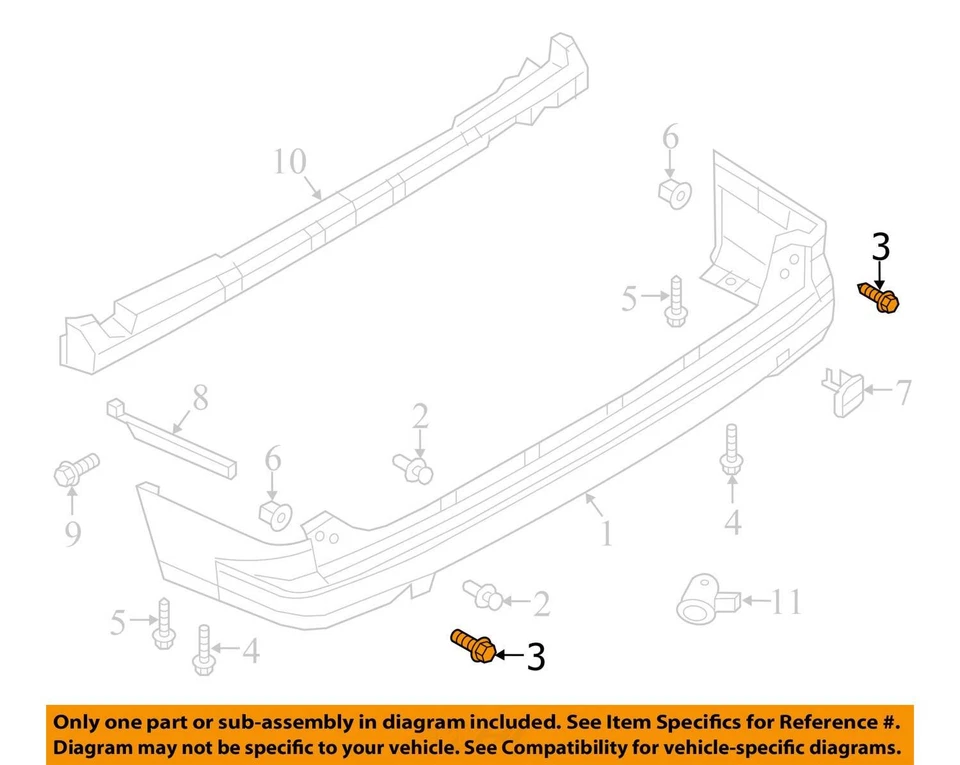 Chevrolet City Express 2015-2018 perno/tornillo RR BPR FASCIA 19316726 - NUEVO OEM Foto 3 de 4