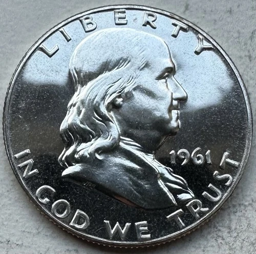 1961 Proof Franklin Half Dollar 90% Silver-INV#8704