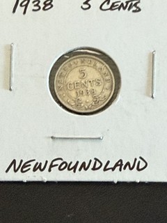 1938 Newfoundland 5 Cents Silver Nice Grade