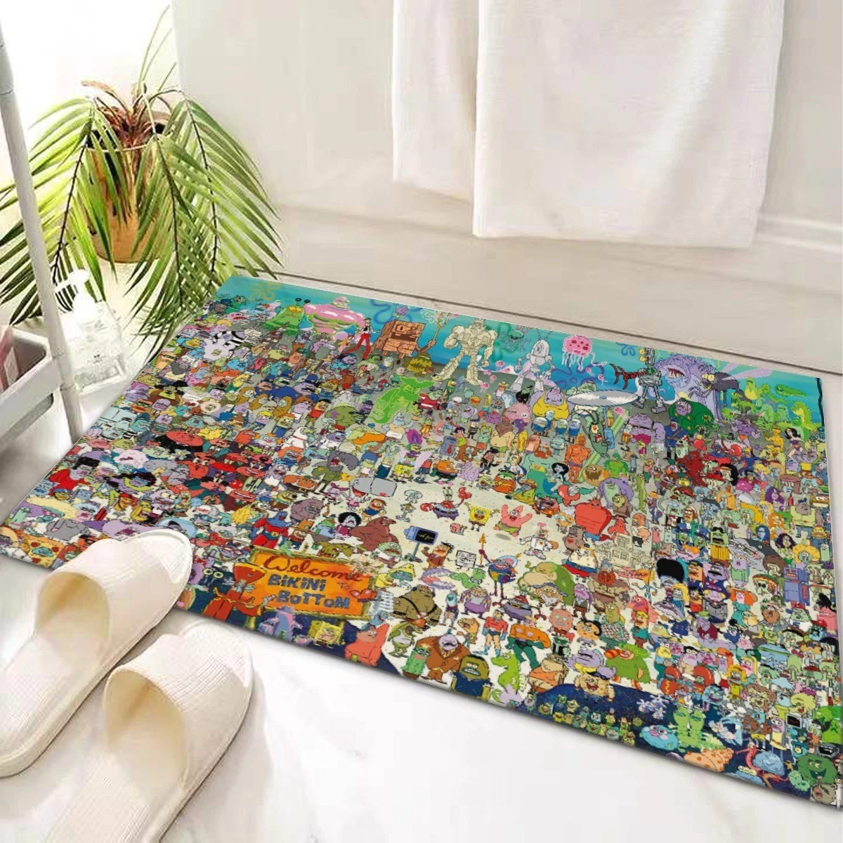 SpongeBob SquarePants Characters Print Doormat Rug Carpet With Non-slip Backing