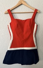 Vintage 1950s Rose Marie Reid Black Retro Pin-Up Swimsuit Size M Vtg 14