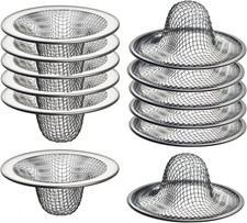 12 Pack - 2.125" Top / 1" Basket- Mesh Sink Drain Strainer Hair Catcher for Bath