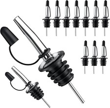 12 Pack Liquor Pour Spout With Dust Caps - Bottle Pourers for Alcohol, Olive Oil