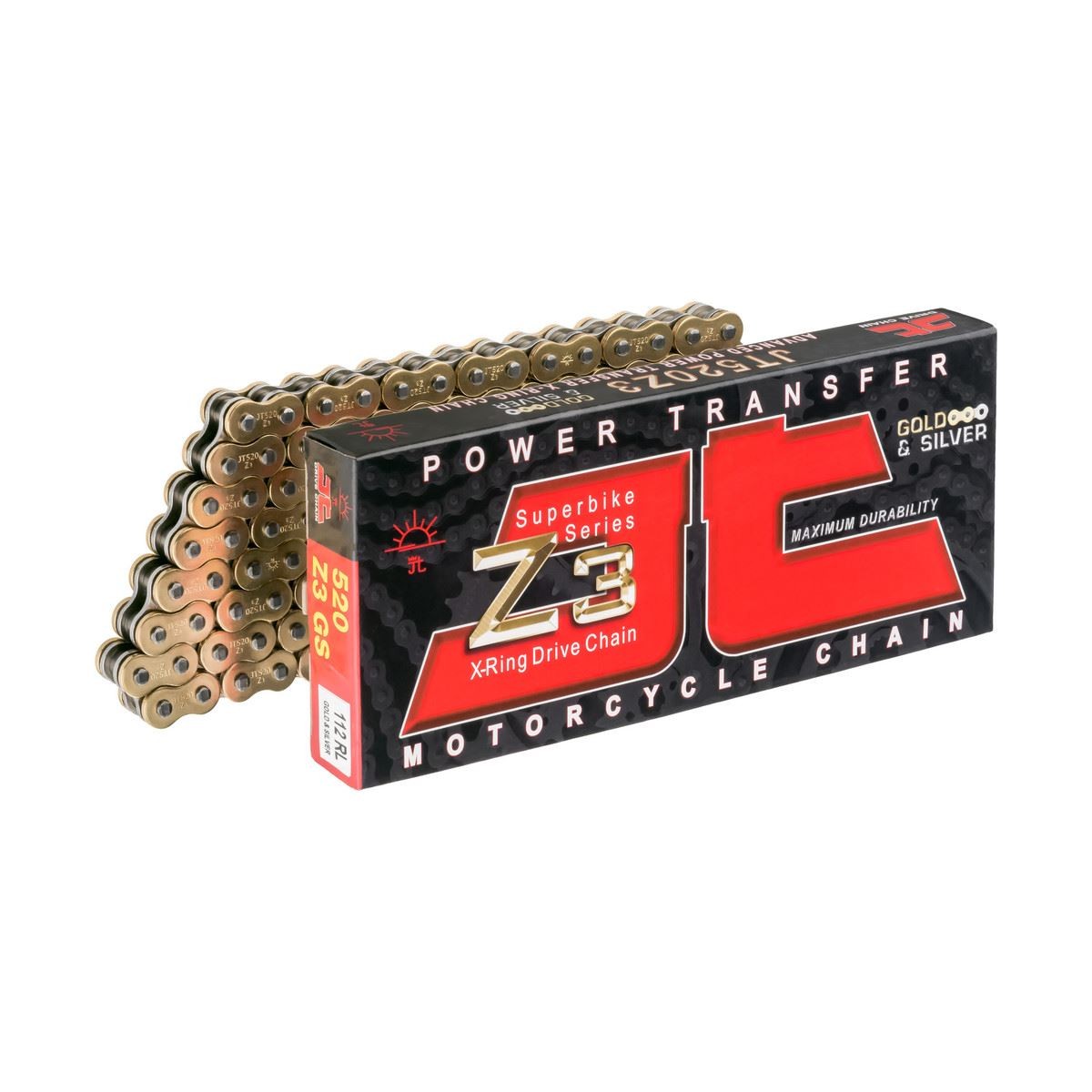 JT Z3 X-Ring Chain Gold & Silver 520-108 (ME06) Honda XL250