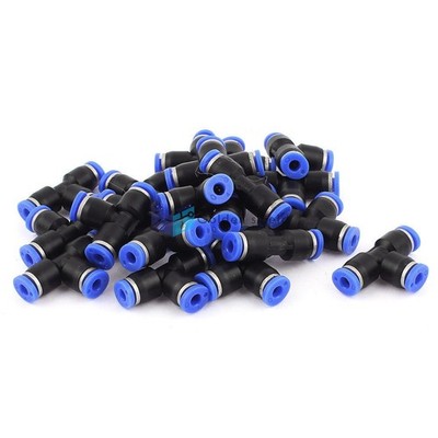 20Pcs 4mm 3 Way 90 Degree Tee Quick Connector One Touch Pneumatic Fittings  #ac