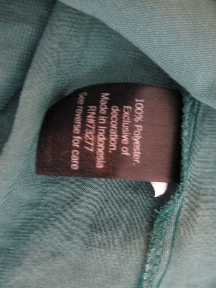 Top de vacaciones Simply Vera Wang para mujer talla XL verde manga larga cuello redondo Foto 4 de 4