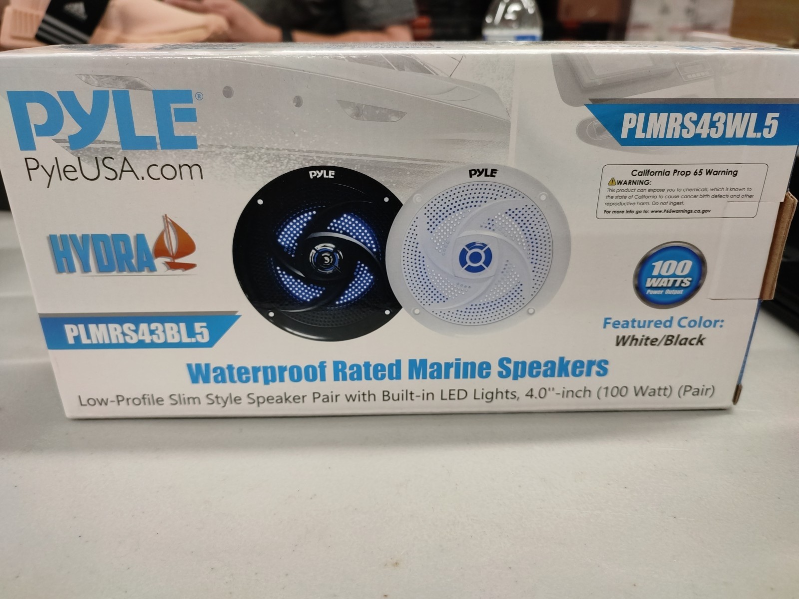 Pyle Hydra PLMRS43BL.5 Waterproof Marine Speakers 4" LED Lig