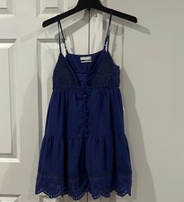 Urban Outfitters Embroidered Mini Babydoll Dress Blue Women’s XS