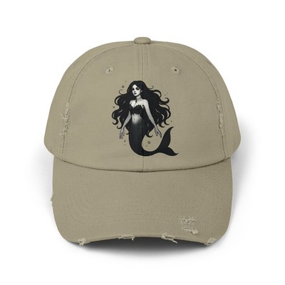 Unisex Distressed Hat Mermaid Goth Siren Dark Fantasy