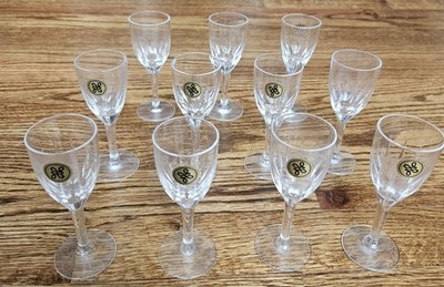 11 Vtg HOYA Glass Crystal Cordial Liqueur Glasses | 4.5'' Stemware | Tokyo Japan