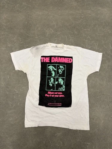 The Damned Vintage Punk T-Shirt Band Tour Rock Gothic Size L 1980s vintage concert t-shirt, vintage, single stitch, B+ condition