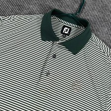 FootJoy Polo Shirt Mens Large Green Striped Short Sleeve Golf Performance