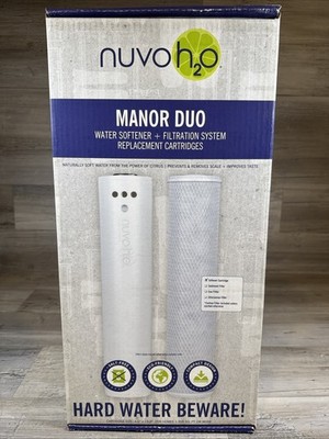 NuvoH2O Manor Duo Complete Softener Cartridge & Replacement Filter New