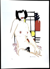 Tom Wesselmann - Monica Sitting with Mondrian   - 70x50 cm Limitiert  100/450