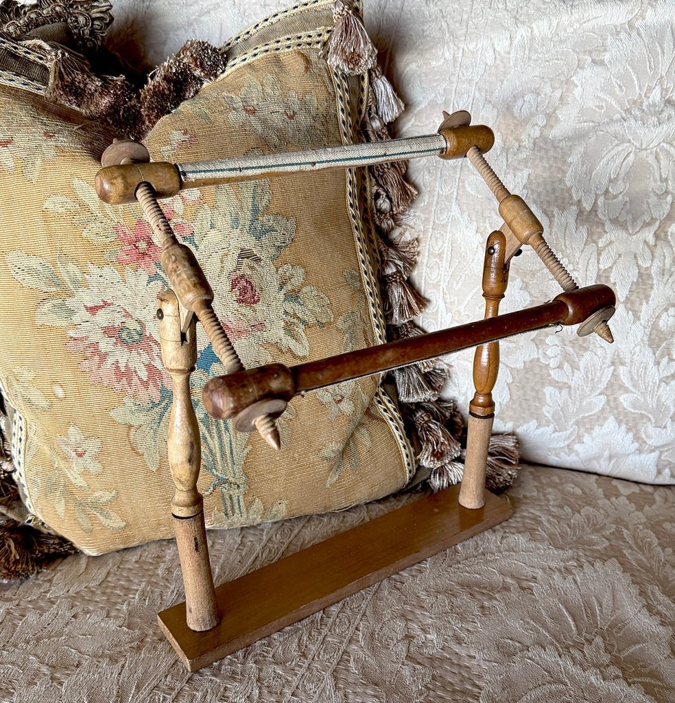 Child or Doll Antique French Tabletop or Lap Top Embroidery or Needlepoint Stand