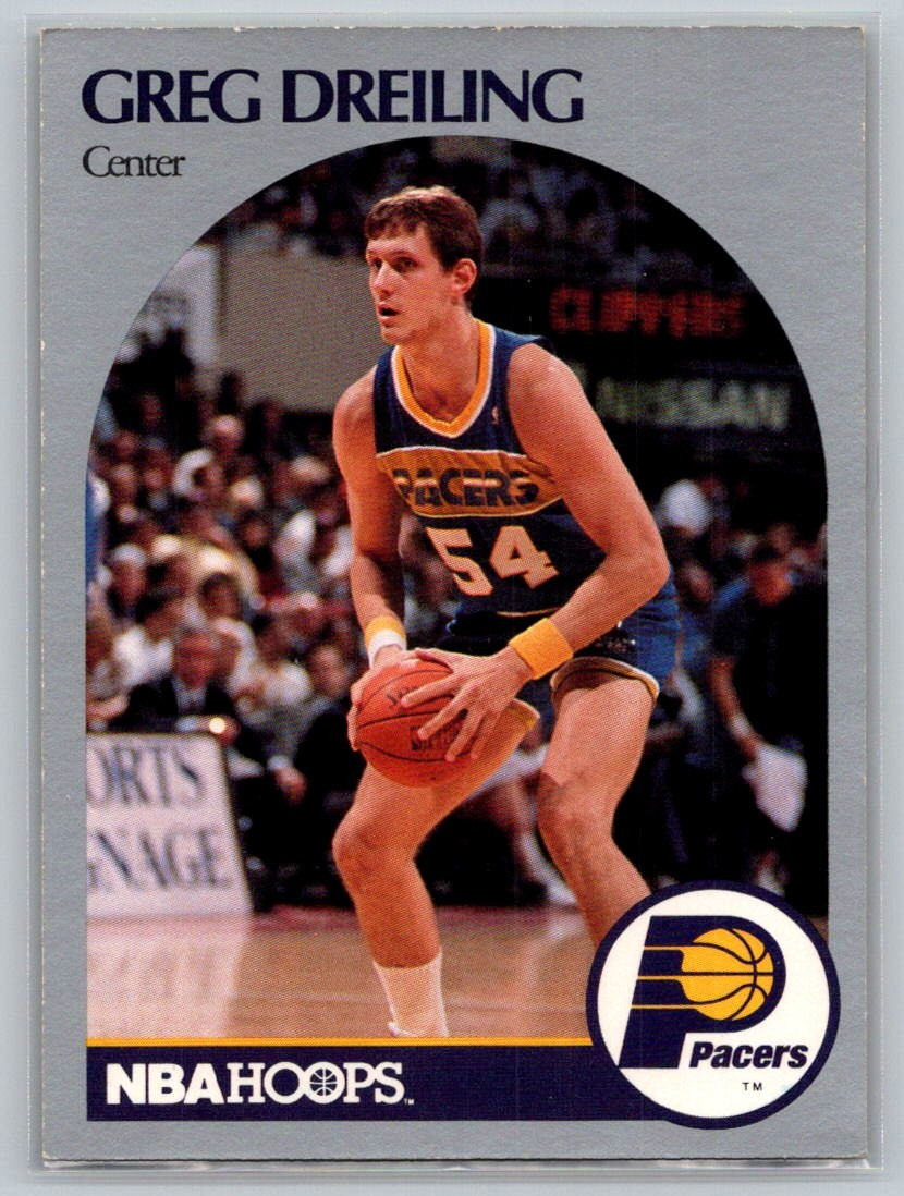 Greg Dreiling 1990-91 Hoops #132 Rookie Indiana Pacers - Free Shipping