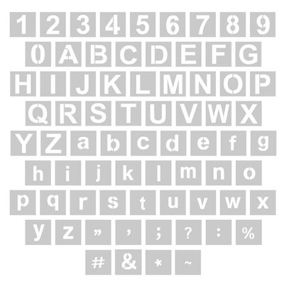 WISYOK 1 Inch 72 Pcs Letter Stencils and Numbers, 1 Inch-72Pcs, White 