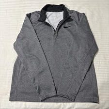 Nike Men  s Large Gray Therma-Fit Fleece Lined 1/4 Zip Pullover Sweatshirt.381