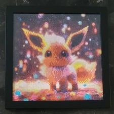 Pokemon Diamond Painting Art - Eevee with 11.5" x 11.5" Black Frame
