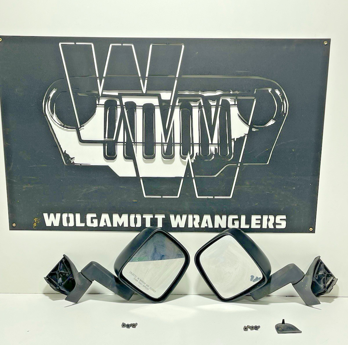 03-06  Jeep TJ Wrangler Outer Sideview Side MIRRORS Black w/ BOLTS 97-06 CC 3V