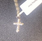 Sterling Silver With .5ctw Moissanite Cross With Heart Center 20” Sterling Chain — photo 3