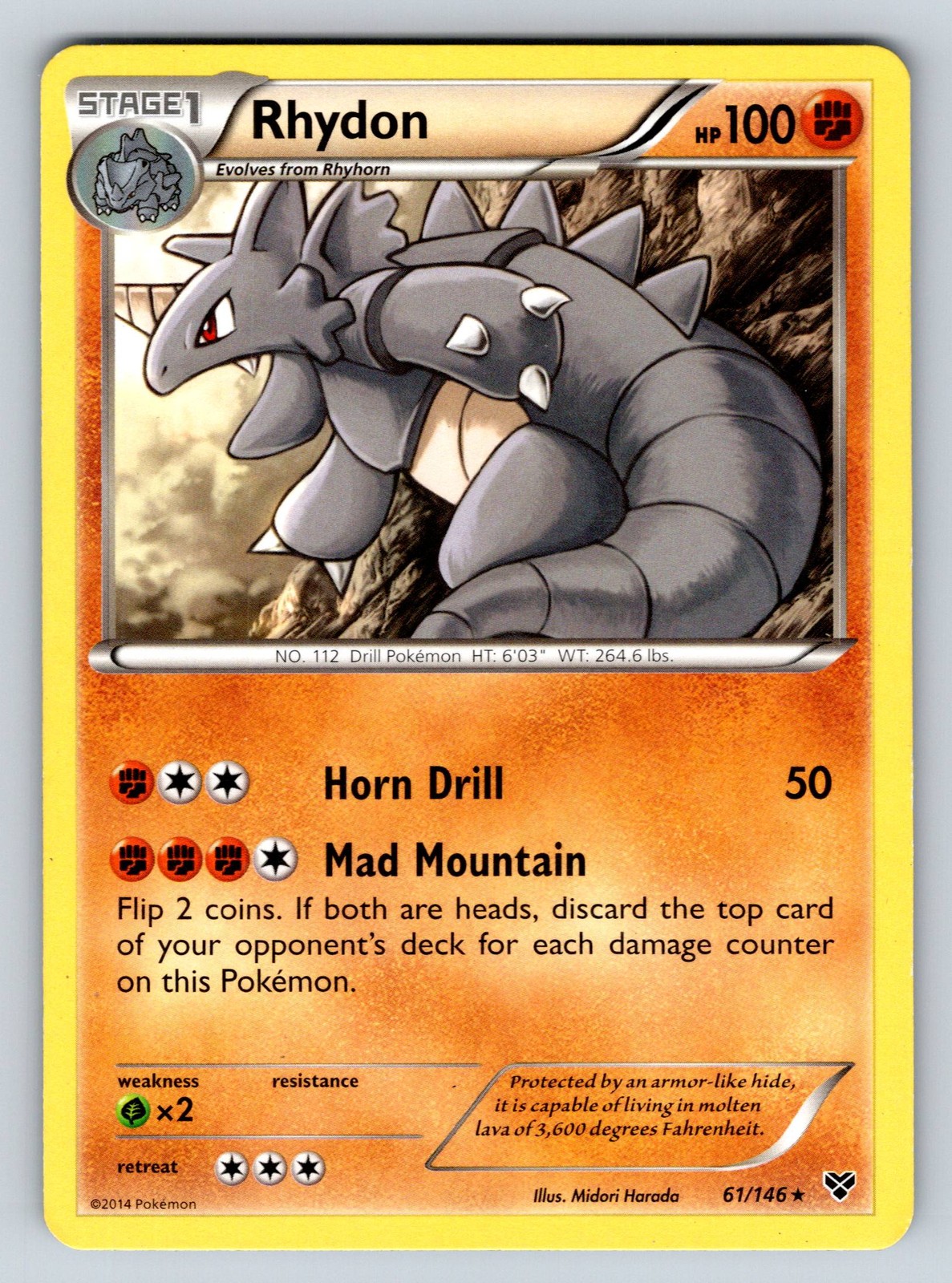 Normal Rhydon 61/146 XY Base Set