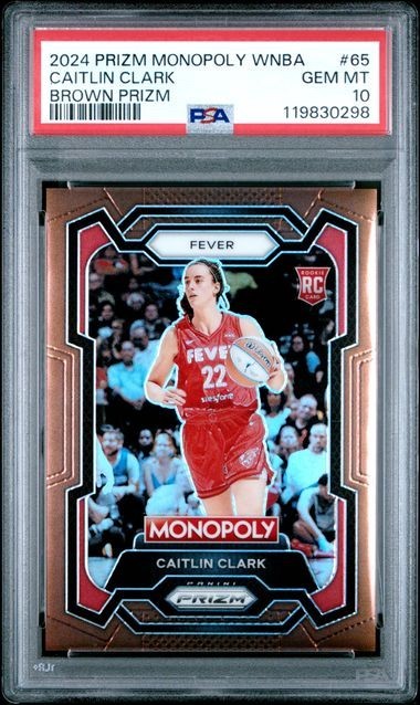 2024 Panini Prizm Monopoly WNBA Caitlin Clark #65 Brown Prizm /249 (RC) PSA 10