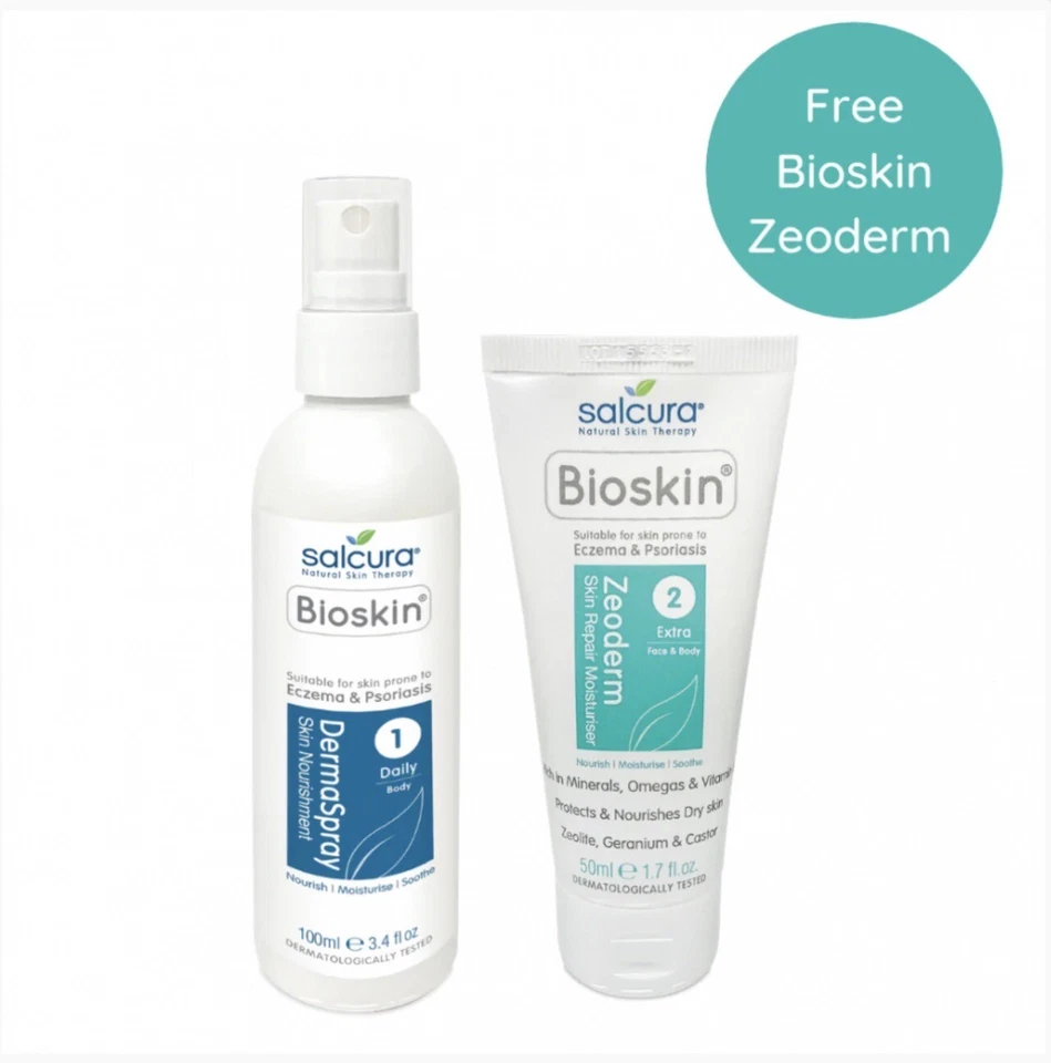 Salcura Bioskin Dry Skin Therapy Pack - DermaSpray 100ml + FREE Zerodem 50ml