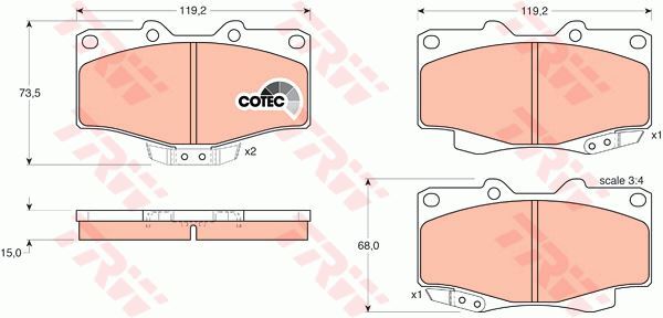 Plaquettes de frein Toyota Land Cruiser 4.2 D pour le tout-terrain