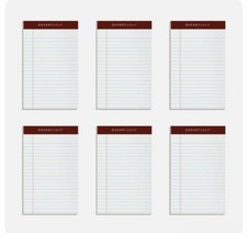 TOPS Docket Gold Writing Pads, 5" x 8", Jr. Legal Rule, 50 Sheets, 6 pack 🇺🇸💪