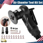 Pneumatic Chamfering Machine Metal Trimming Air Chamfer Beveling Tool + Inserts