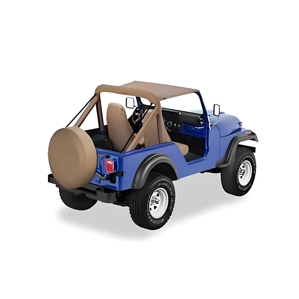 Bestop 52507-04 Tan Traditional Bikini Top for 1976-1983 Jeep CJ5 - Imagem 2 de 4