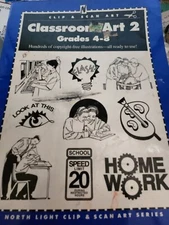 1996 "Classroom Art 1 Grades 4-8" North Light Books Clip Art Dynamic Graphics VG