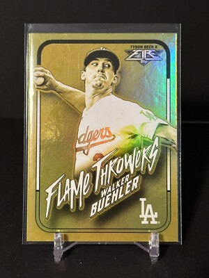 Walker Buehler Gold Minted Foil SP 2022 Topps Fire FLAME THROWERS FT-3 LA DODGER