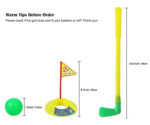 Kunststoff Golfschläger, pädagogisches Golfspielzeug Sets für Kleinkinder Kinder, robust & - Bild 3 von 7