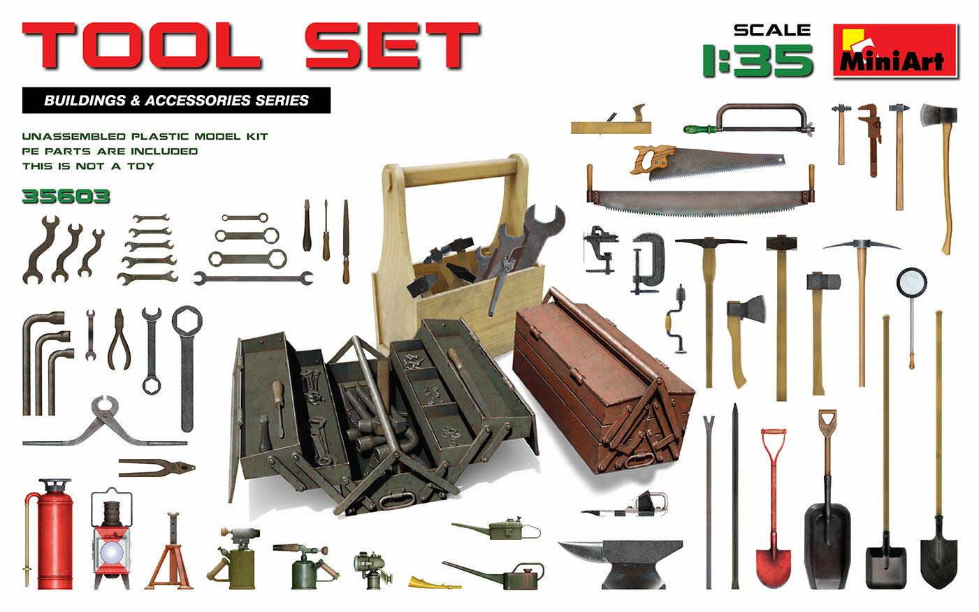 Tool Set Diorama Accessories 1:35 Plastic Model Kit MINIART
