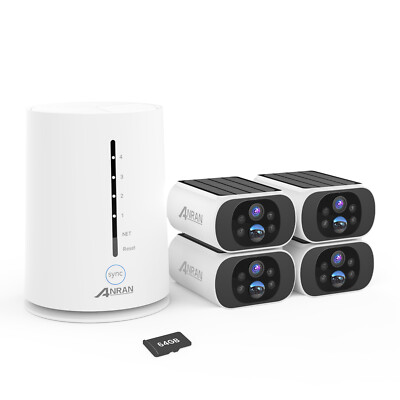 ANRAN 2K Security Camera System Outdoor Wireless Home Solar Battery Powered WiFi
