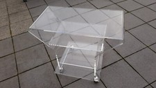 80er Plexiglas Beistelltisch Rolltisch Acryl  Couchtisch  Tisch VINTAGE 80s