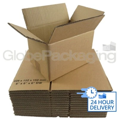 GLOBE 25 x 9x6x6" DOUBLE WALL PACKAGING POSTAL PACKING MAILING GIFT BOXES 9"x6"x6" DW