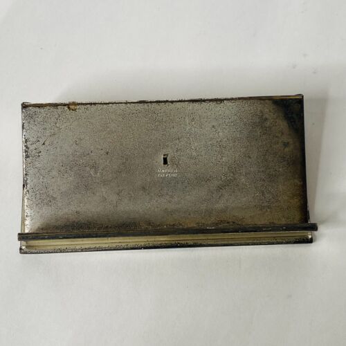 Vtg Napier Postage Stamp Case Holder Golden Eagle Emblem Silver Gold Color - Picture 3 of 6