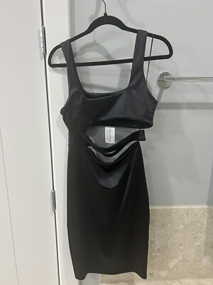 windsor black cut out dress Windsor Black Cut Out Midi Dress NWT Size M