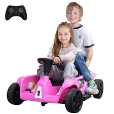 24V 2 Seater Kids Electric Go Kart w/ Remote, 4-Wheel Ride-On Toy for 3-8 Years
