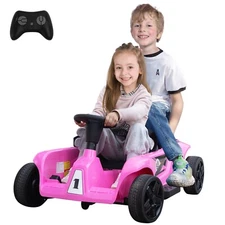 24V 2 Seater Kids Electric Go Kart w/ Remote, 4-Wheel Ride-On Toy for 3-8 Years