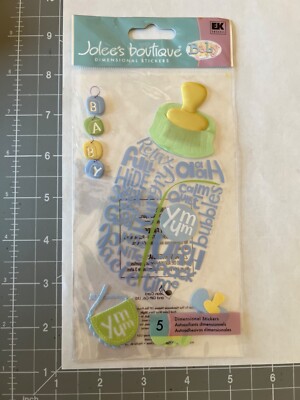 Jolee s Baby Boy Dimensional Scrapbook Stickers SPJBJJ007 Bottle with words Yum