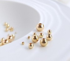 100pcs Round Ball Spacer Bead,14K Gold Plated Brass Loose Bead,Beads for Jewelry