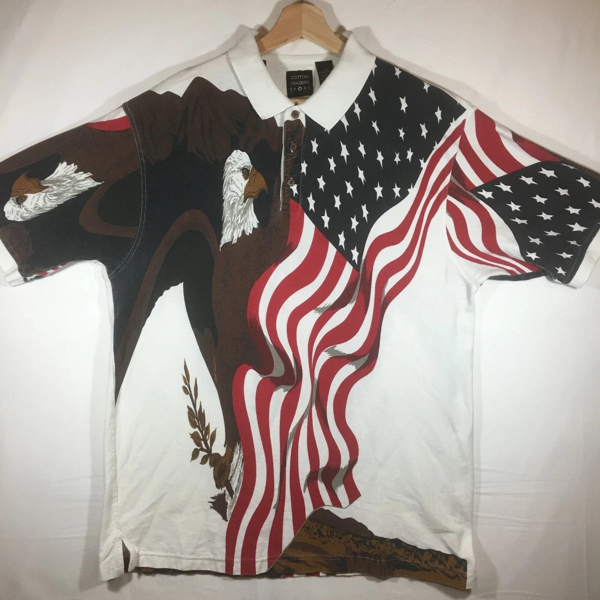 cotton traders sport flag shirt